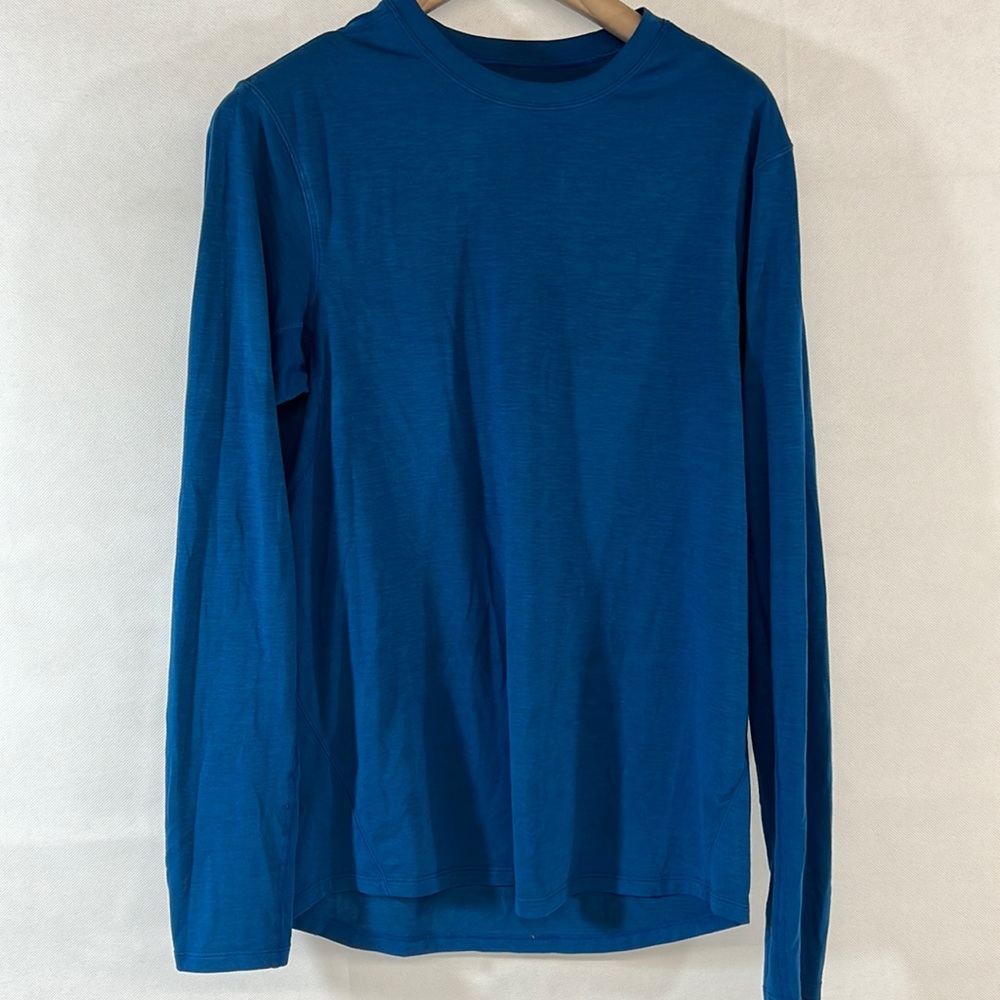 Mens lululemon long sleeve dark blue vent Henley T-shirt tee